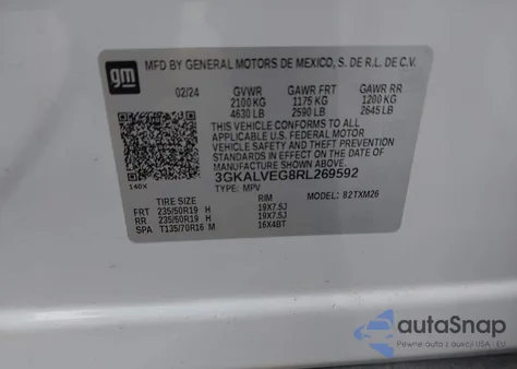 2024 GMC Terrain Awd Slt из США, поврежденный, VIN 3GKALVEG8RL269592